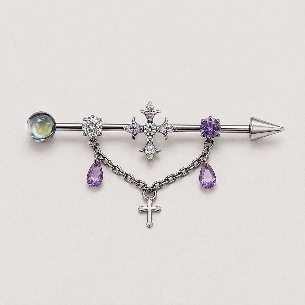 Vesper Cross Chain industrial barbell detail 9