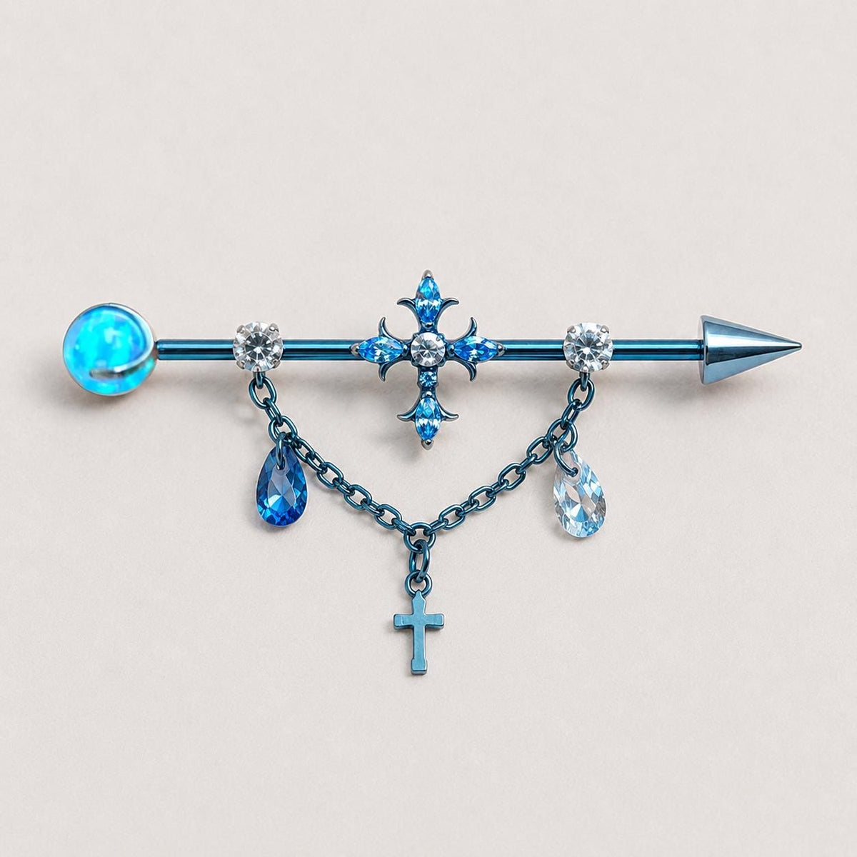 Vesper Cross Chain industrial barbell detail 10