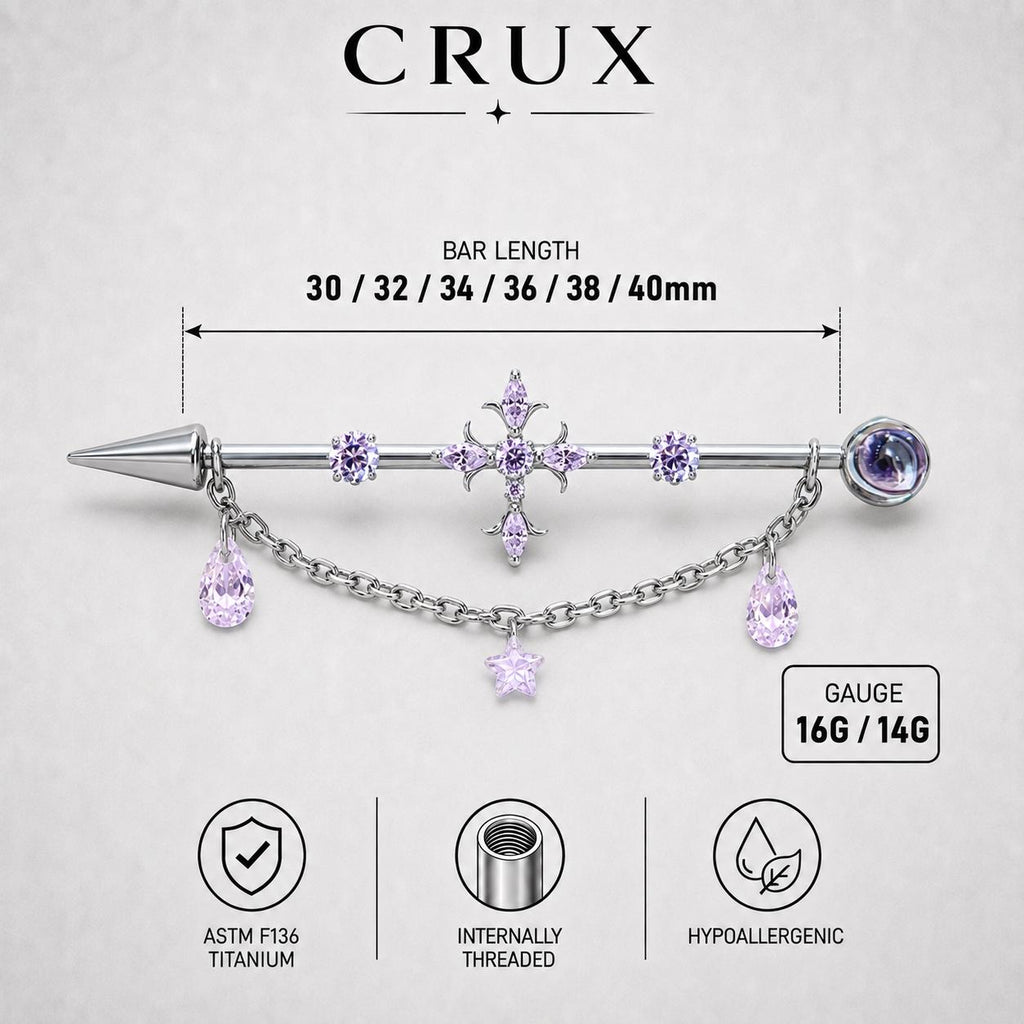 Vesper Cross Chain industrial barbell detail 11