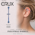 Pavé Cross F136 Titanium industrial barbell