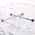 Pavé Cross industrial barbell detail 5
