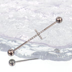 Pavé Cross industrial barbell detail 6