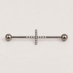 Pavé Cross industrial barbell detail 7