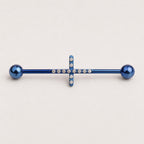 Pavé Cross industrial barbell detail 8