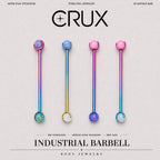 Fire Opal F136 Titanium industrial barbell
