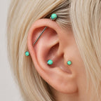Fire Opal industrial barbell detail 2