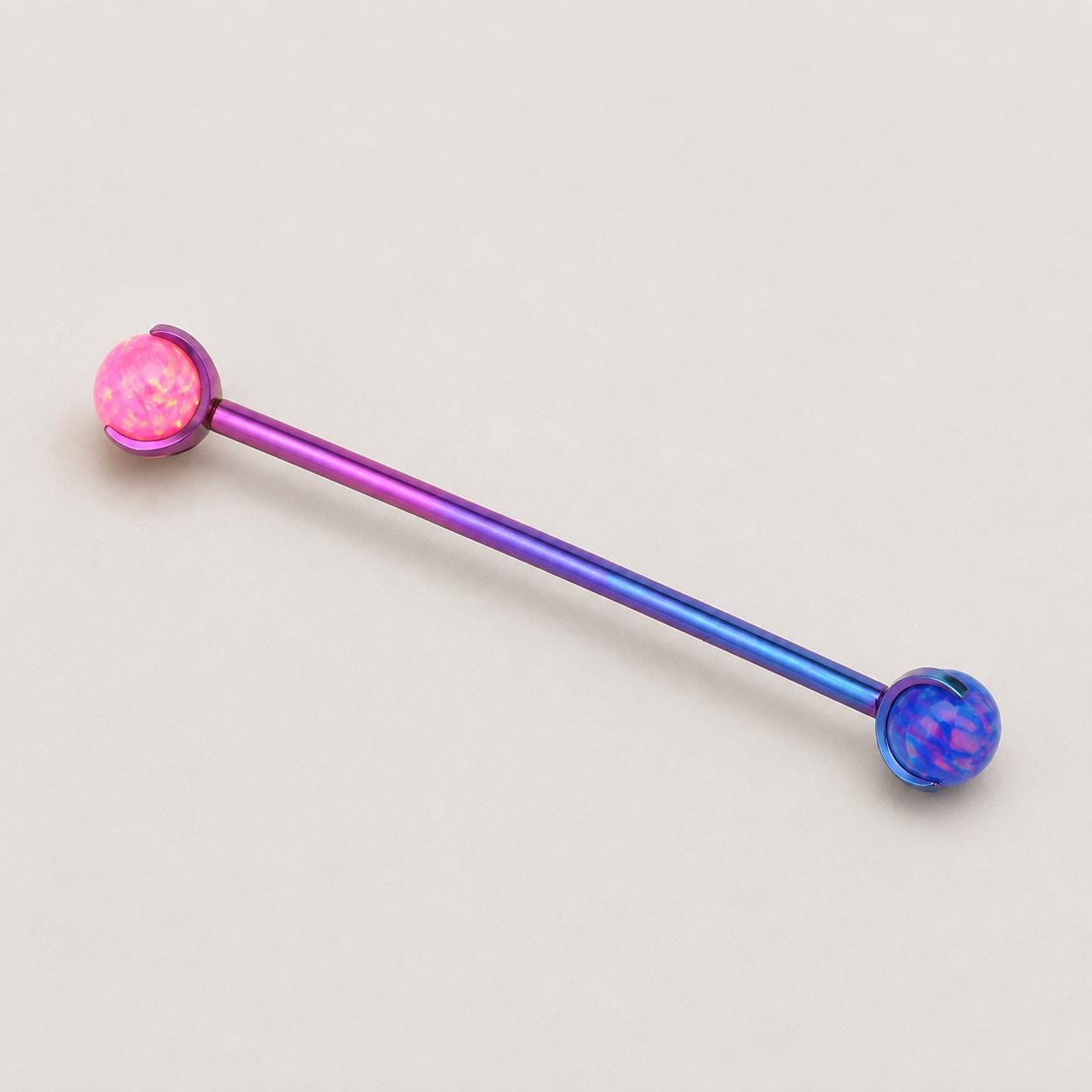 Fire Opal industrial barbell detail 4