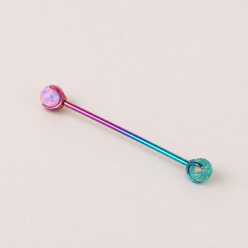 Fire Opal industrial barbell detail 5