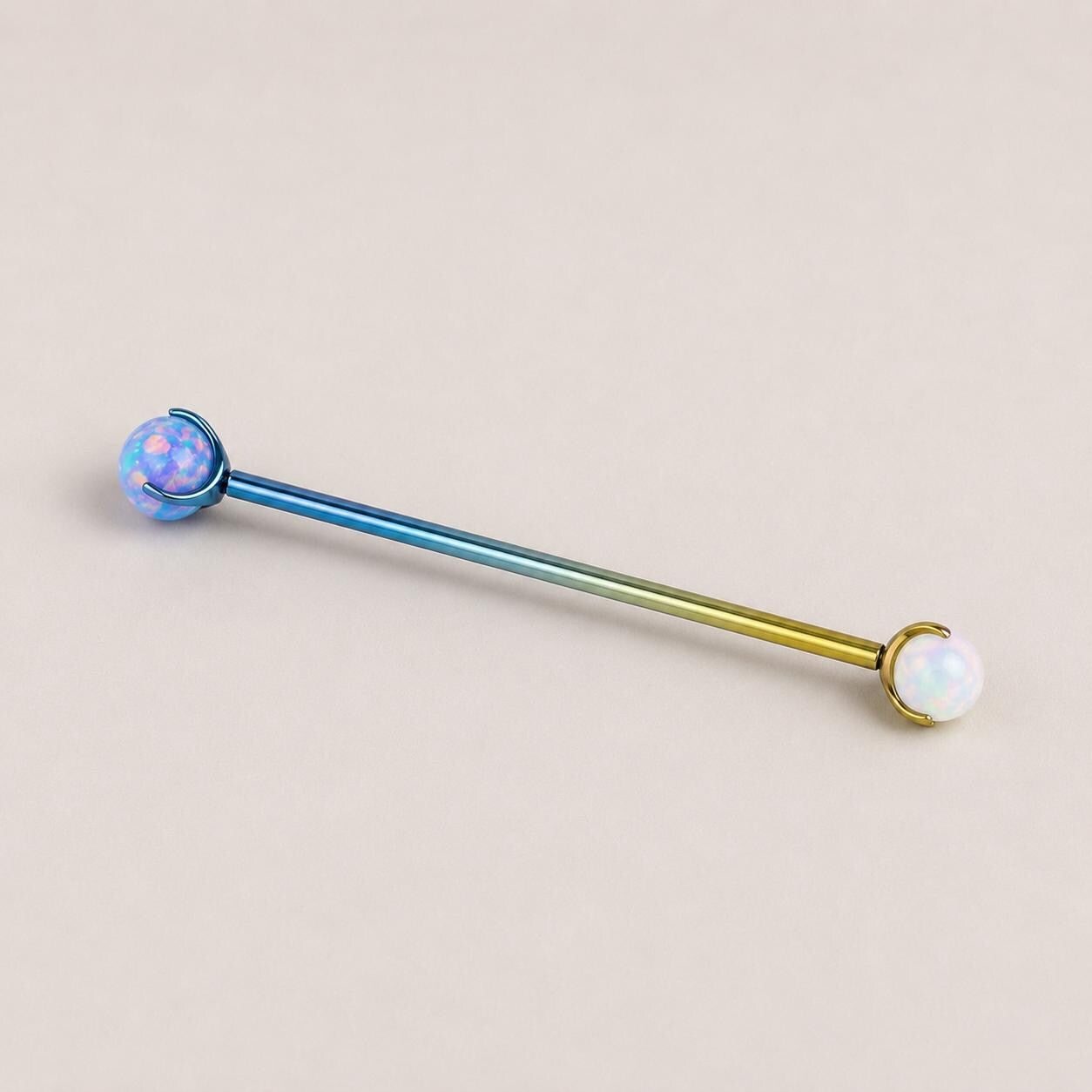 Fire Opal industrial barbell detail 6