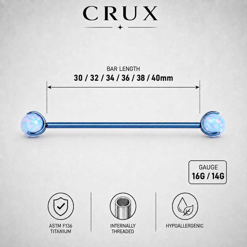 Fire Opal industrial barbell detail 7