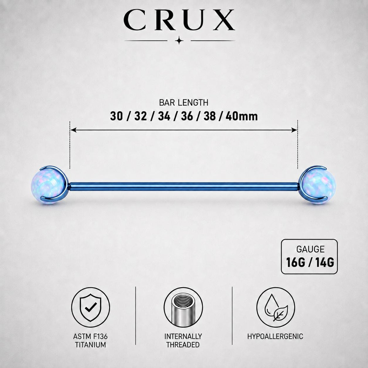 Fire Opal industrial barbell detail 7
