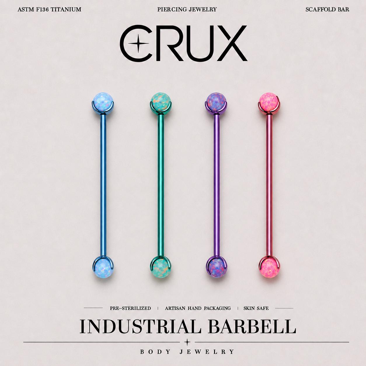 Aurora Opal F136 Titanium industrial barbell