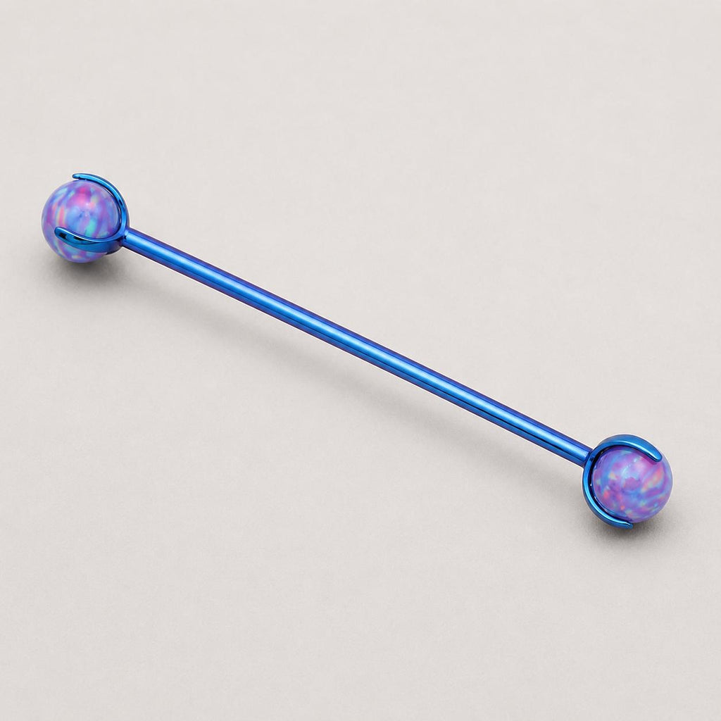 Aurora Opal industrial barbell detail 3