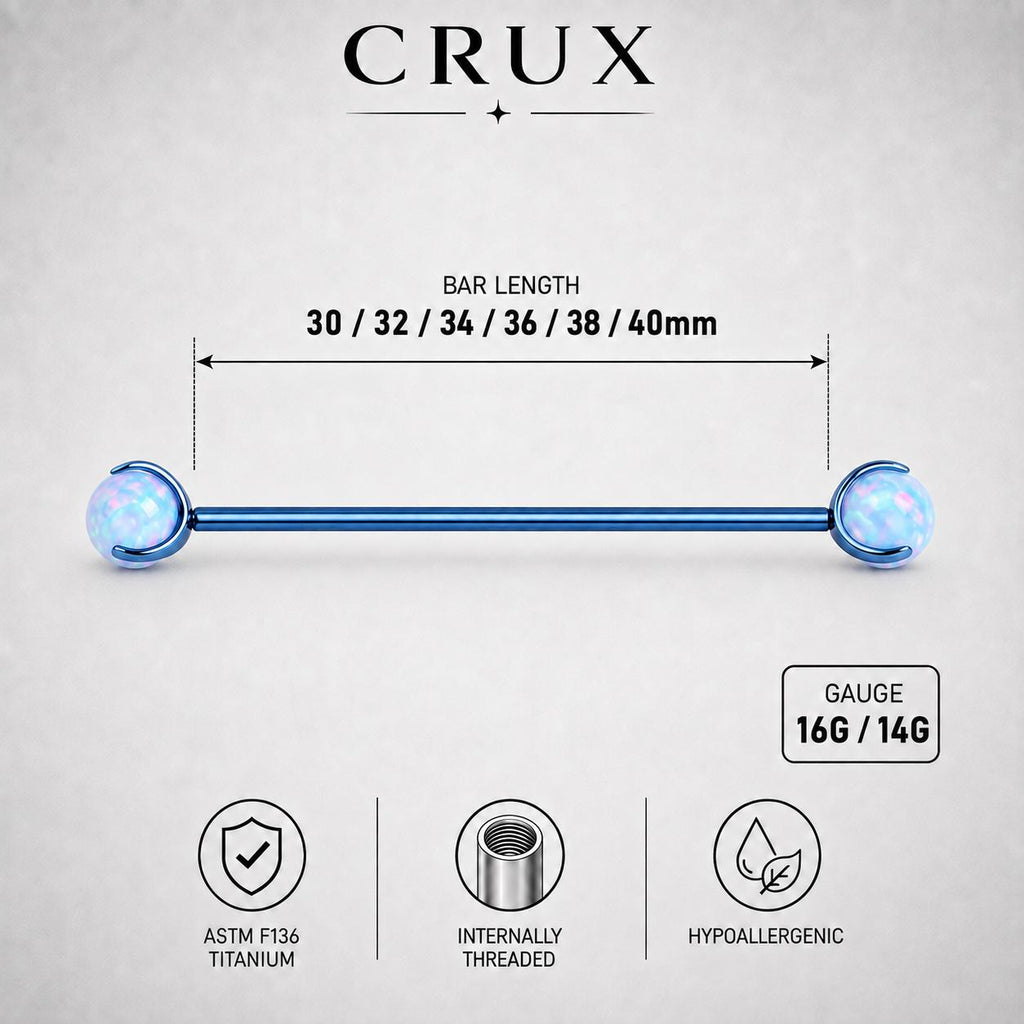Aurora Opal industrial barbell detail 8