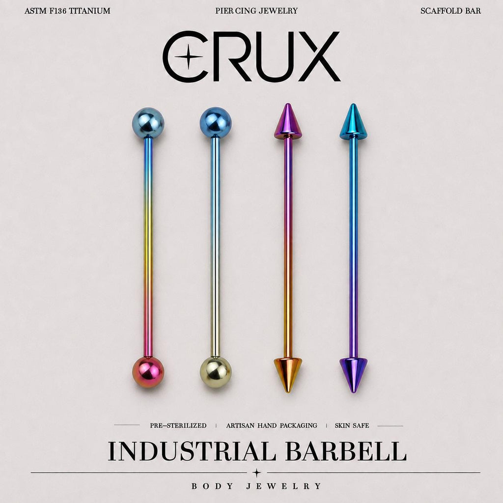 Gradient Ball & Spike F136 Titanium industrial barbell