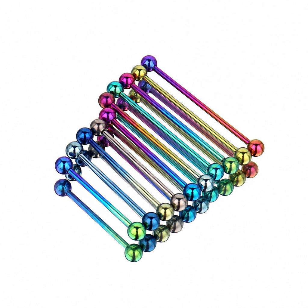 Gradient Ball & Spike industrial barbell detail 6