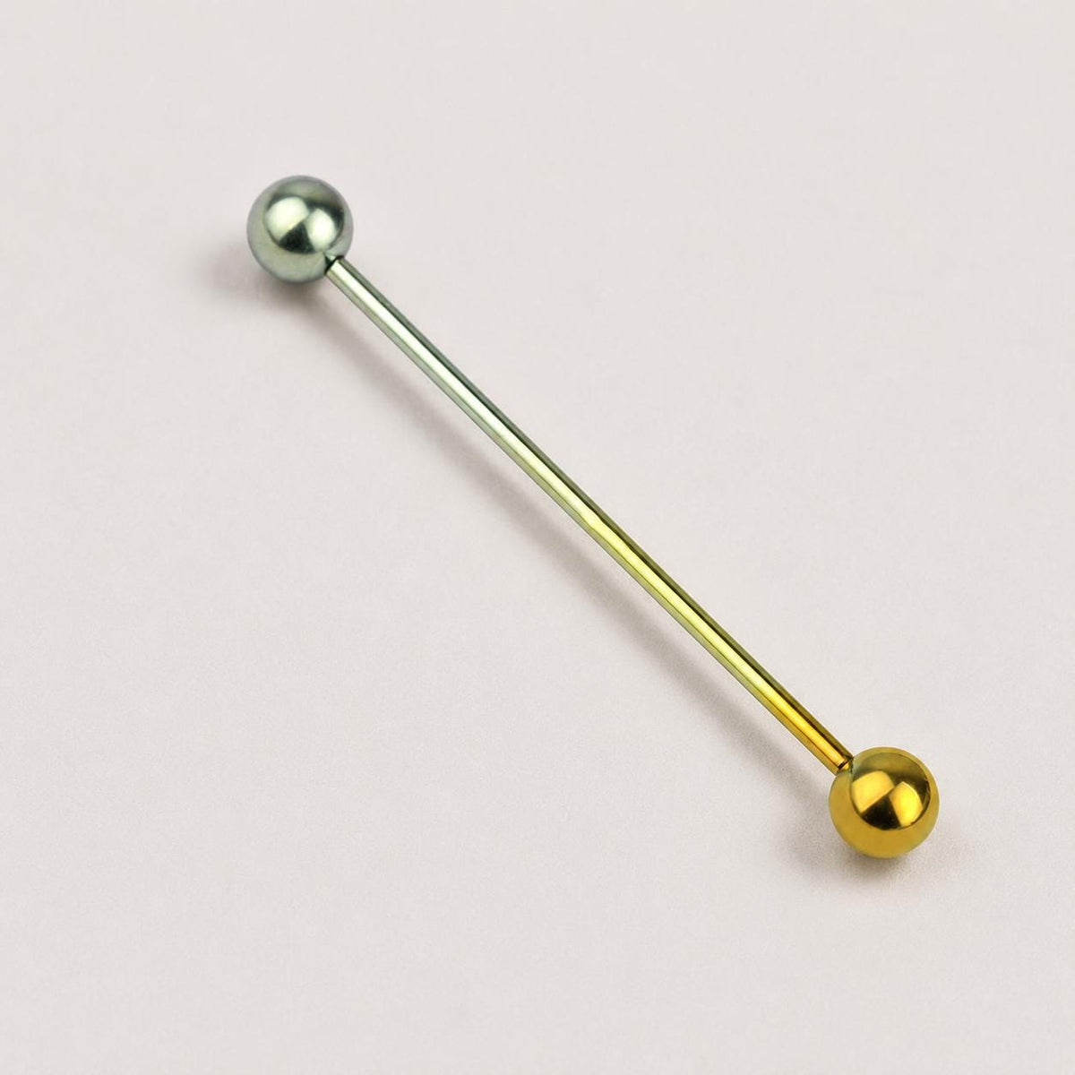 Gradient Ball & Spike industrial barbell detail 11