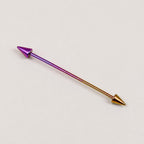Gradient Ball & Spike industrial barbell detail 13