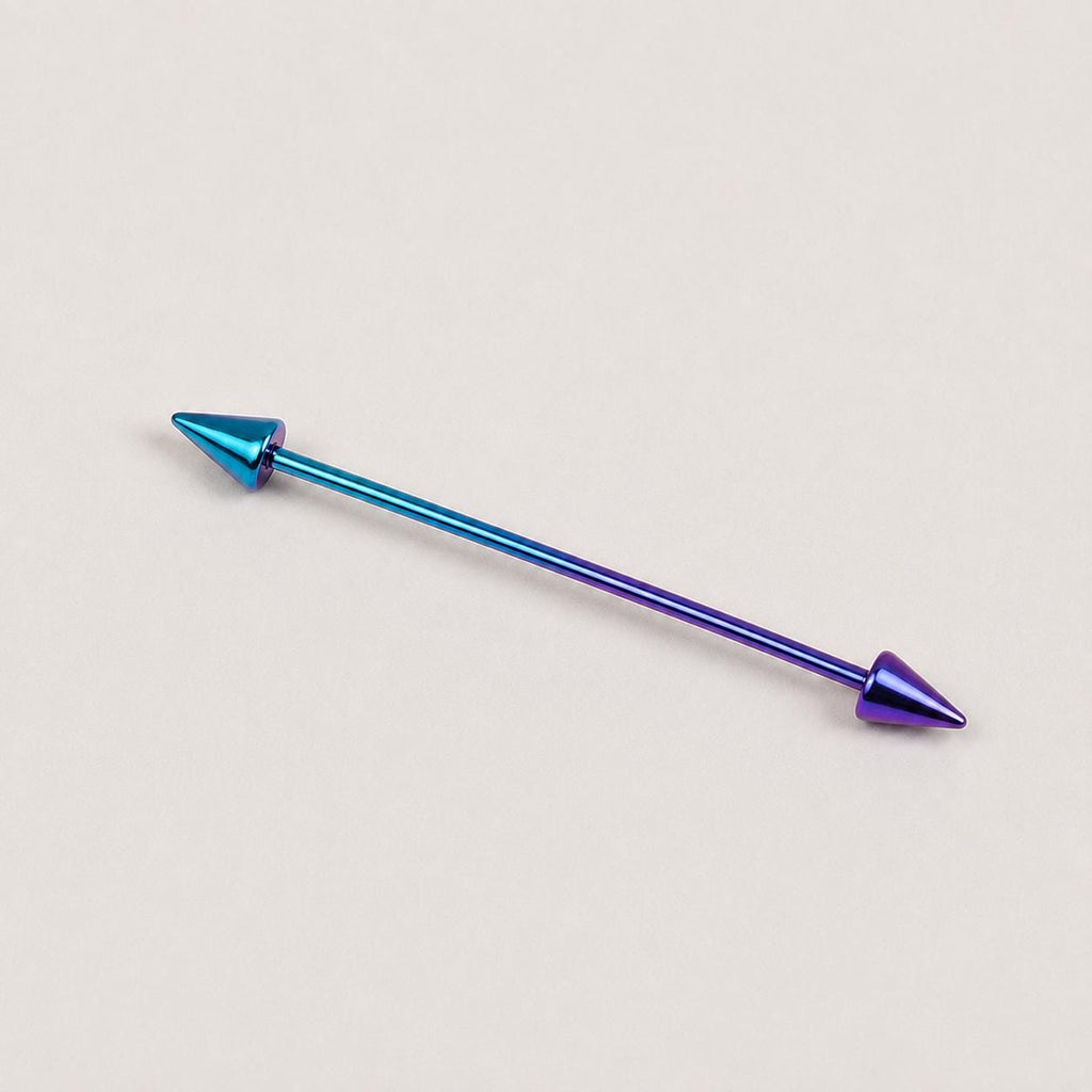 Gradient Ball & Spike industrial barbell detail 14