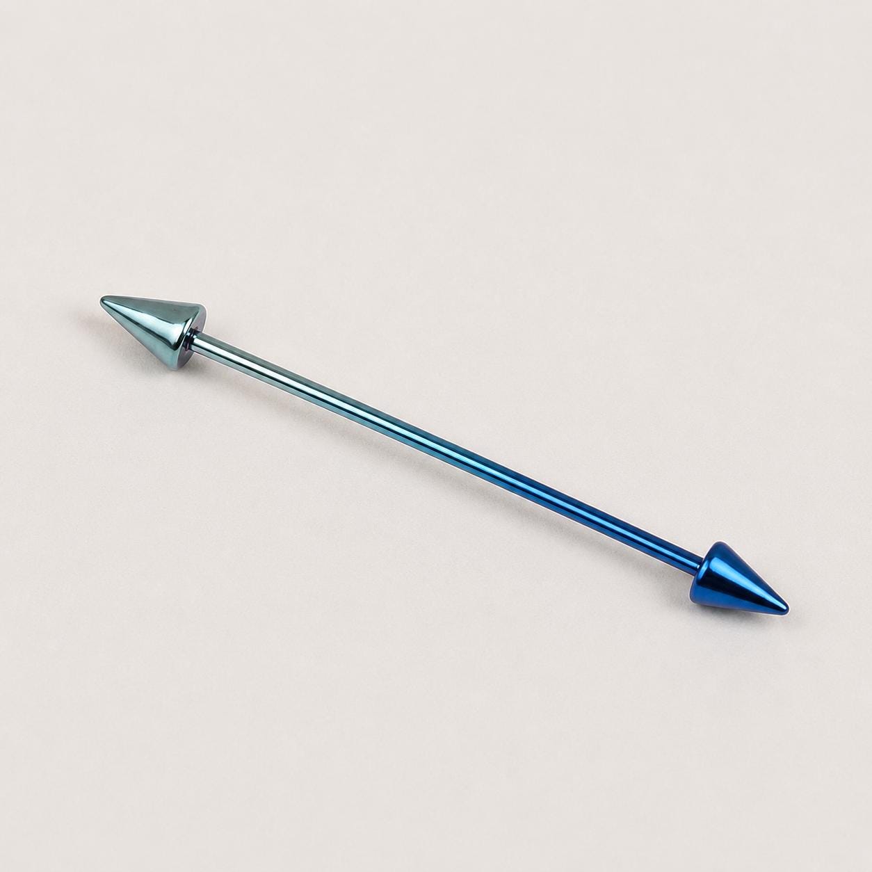 Gradient Ball & Spike industrial barbell detail 15