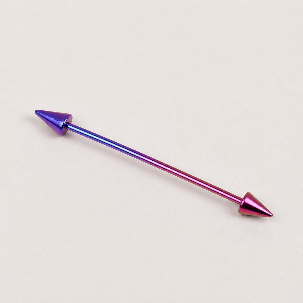 Gradient Ball & Spike industrial barbell detail 16