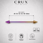 Gradient Ball & Spike industrial barbell detail 17