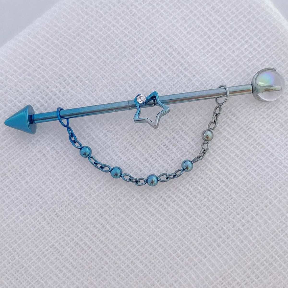 Crystal Star Chain industrial barbell detail 3