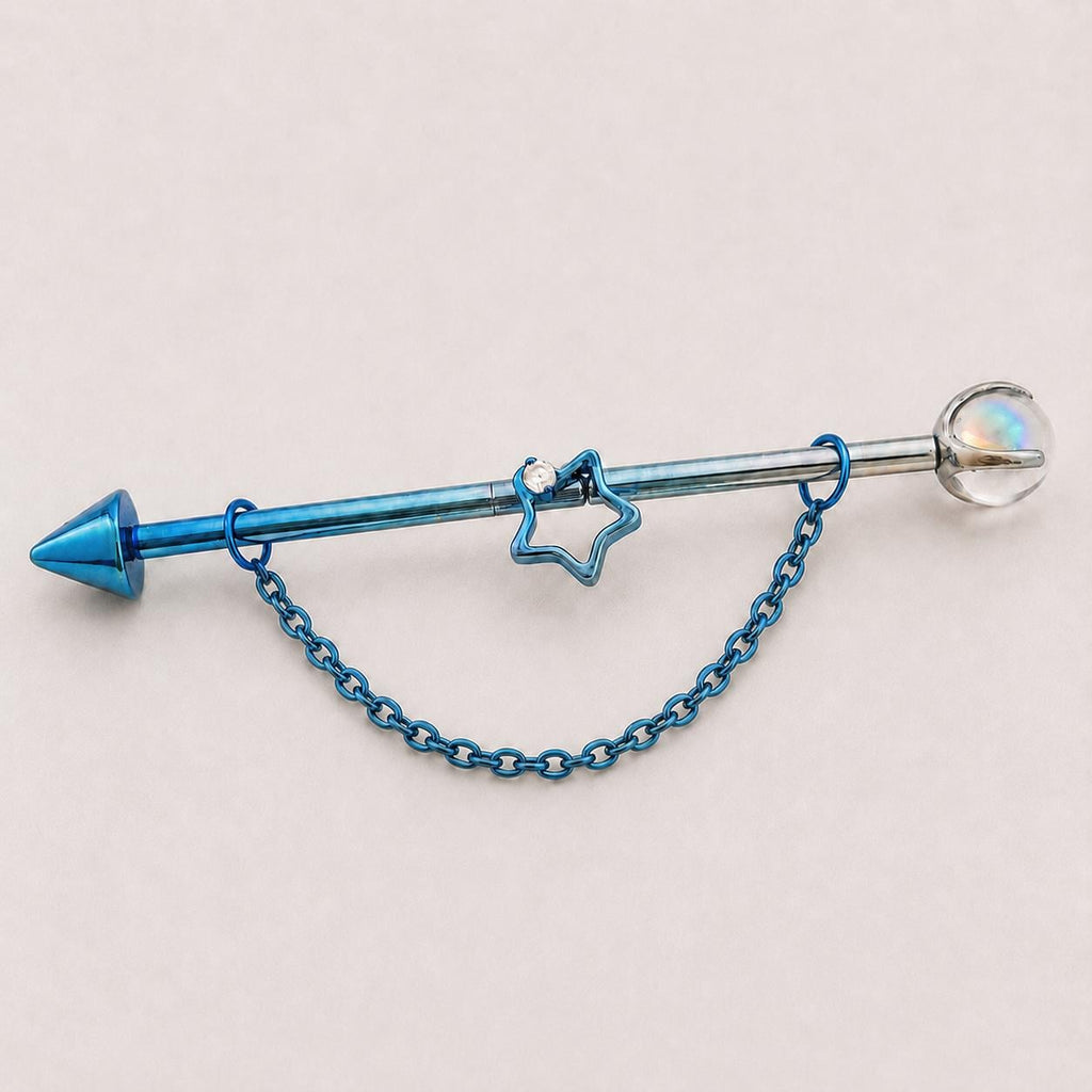 Crystal Star Chain industrial barbell detail 8
