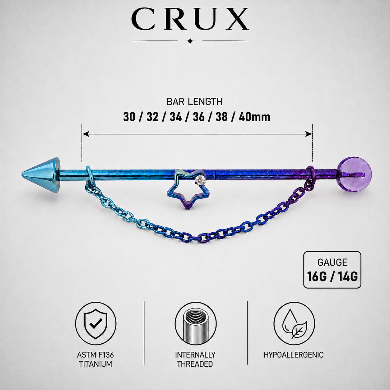 Crystal Star Chain industrial barbell detail 9
