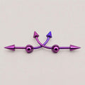 Double Spike industrial barbell detail 9