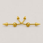 Double Spike industrial barbell detail 12