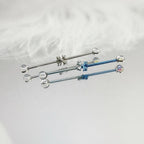 Fleur-de-Lis Crystal industrial barbell detail 3