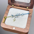 Triple Moon Crystal industrial barbell detail 3