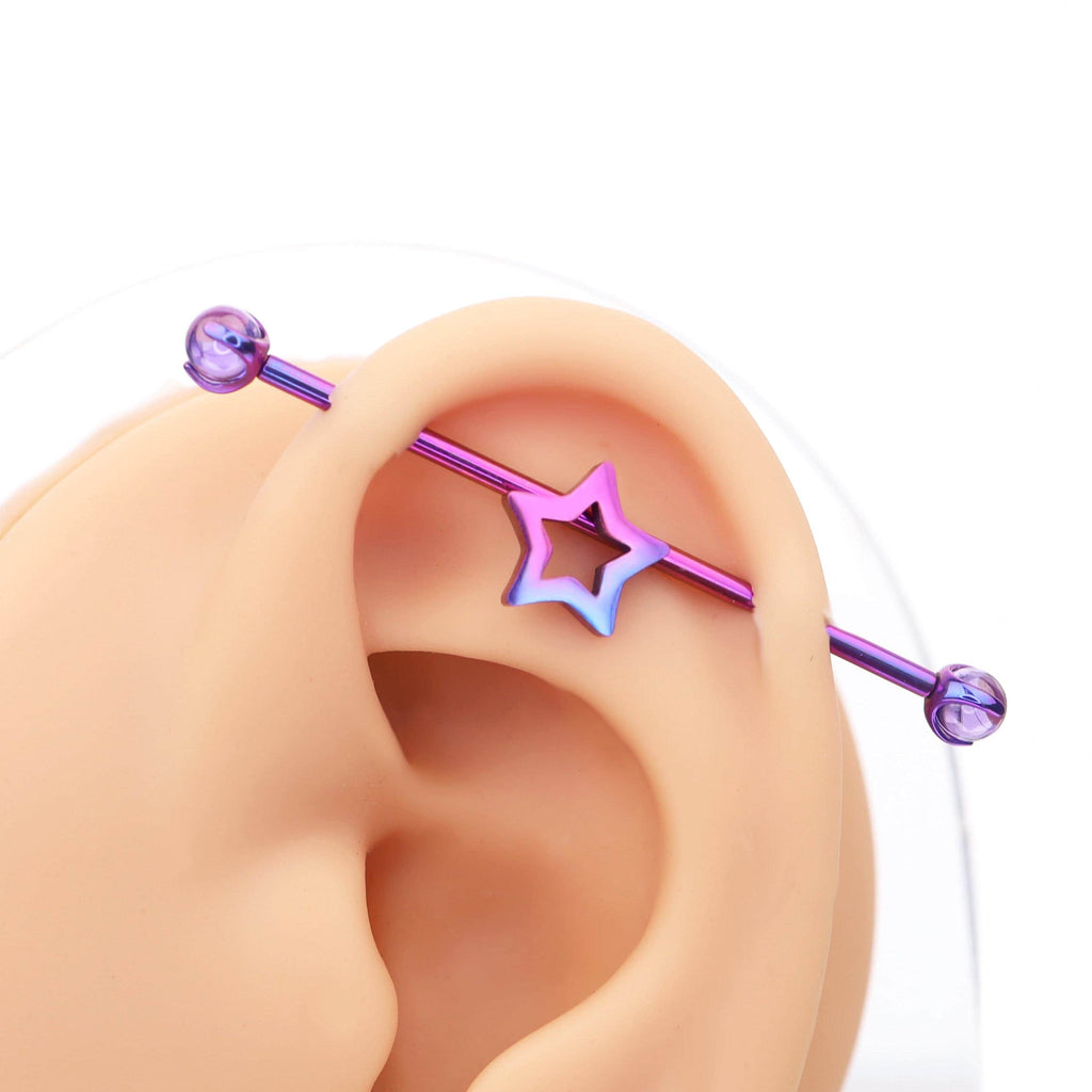 Open Star industrial barbell detail 6