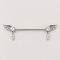 Bat Wing Crystal industrial barbell detail 6