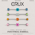 Opal Crystal F136 Titanium industrial barbell
