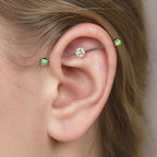 Opal Crystal industrial barbell detail 2