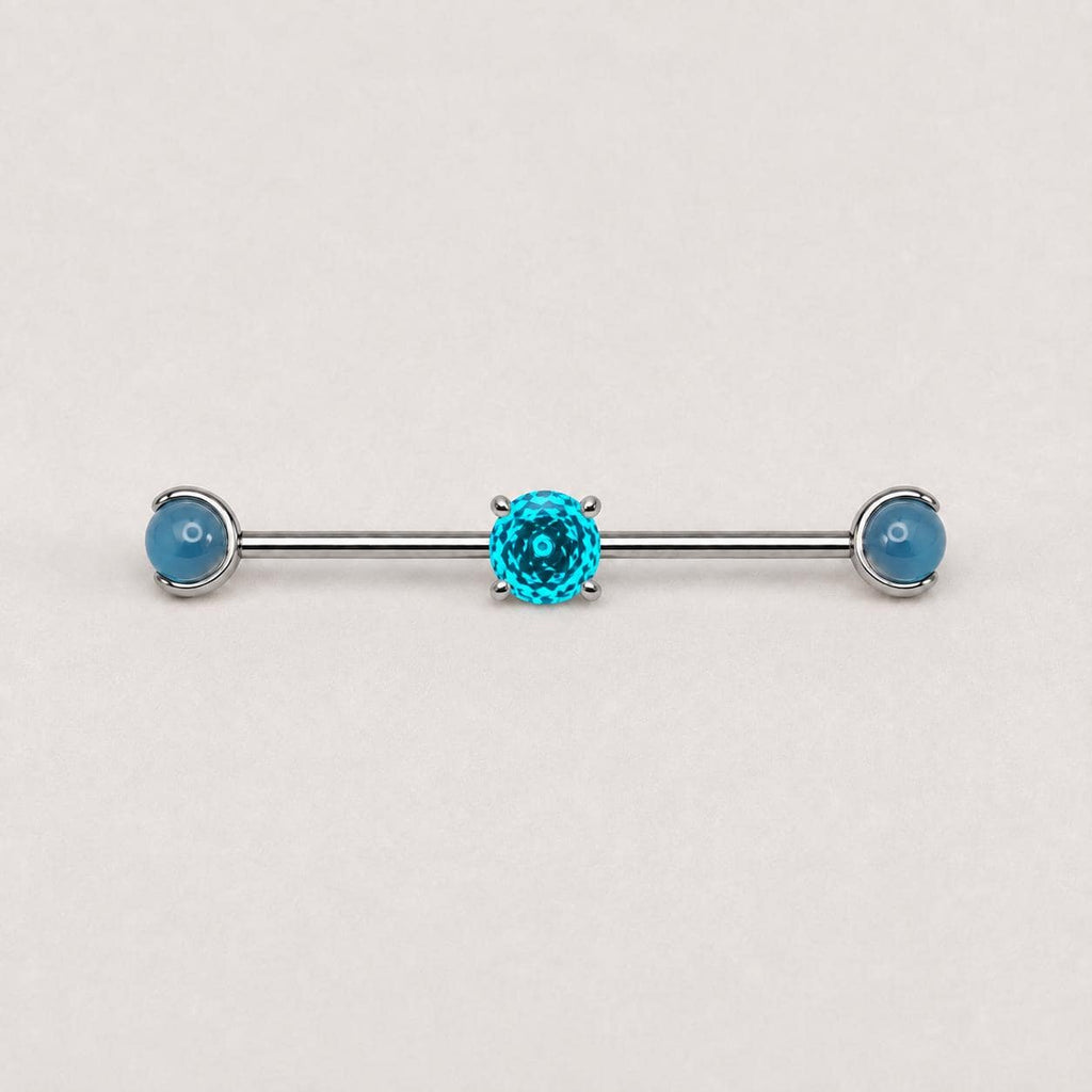 Opal Crystal industrial barbell detail 4
