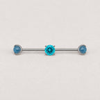 Opal Crystal industrial barbell detail 4