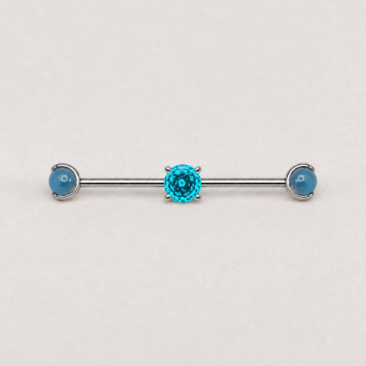 Opal Crystal industrial barbell detail 4