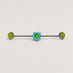 Opal Crystal industrial barbell detail 5