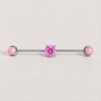 Opal Crystal industrial barbell detail 9