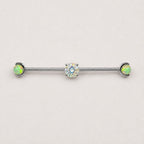 Opal Crystal industrial barbell detail 11