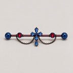 Cathedral Cross Chain industrial barbell detail 4
