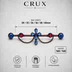 Cathedral Cross Chain industrial barbell detail 5