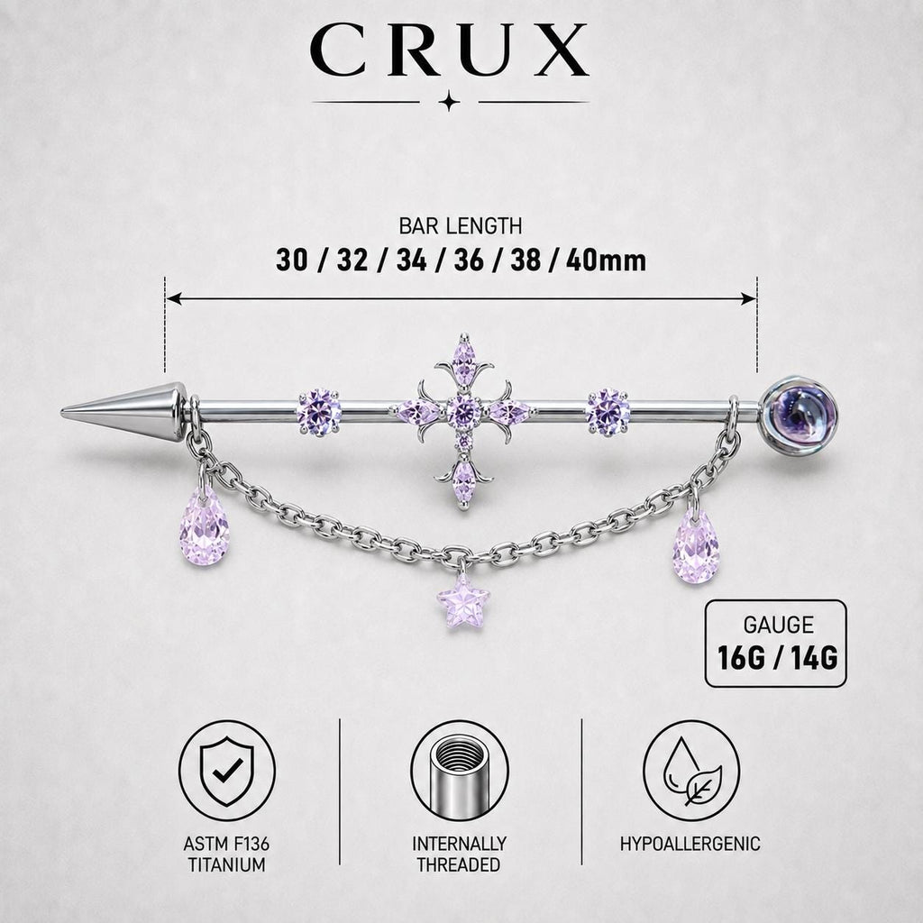 ETSY 4549531892 | IMAGE 11 | Vesper Cross Chain Titanium Industrial Barbell