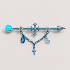 ETSY 4549531892 | IMAGE 8 | Vesper Cross Chain Titanium Industrial Barbell