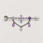 ETSY 4549531892 | IMAGE 9 | Vesper Cross Chain Titanium Industrial Barbell