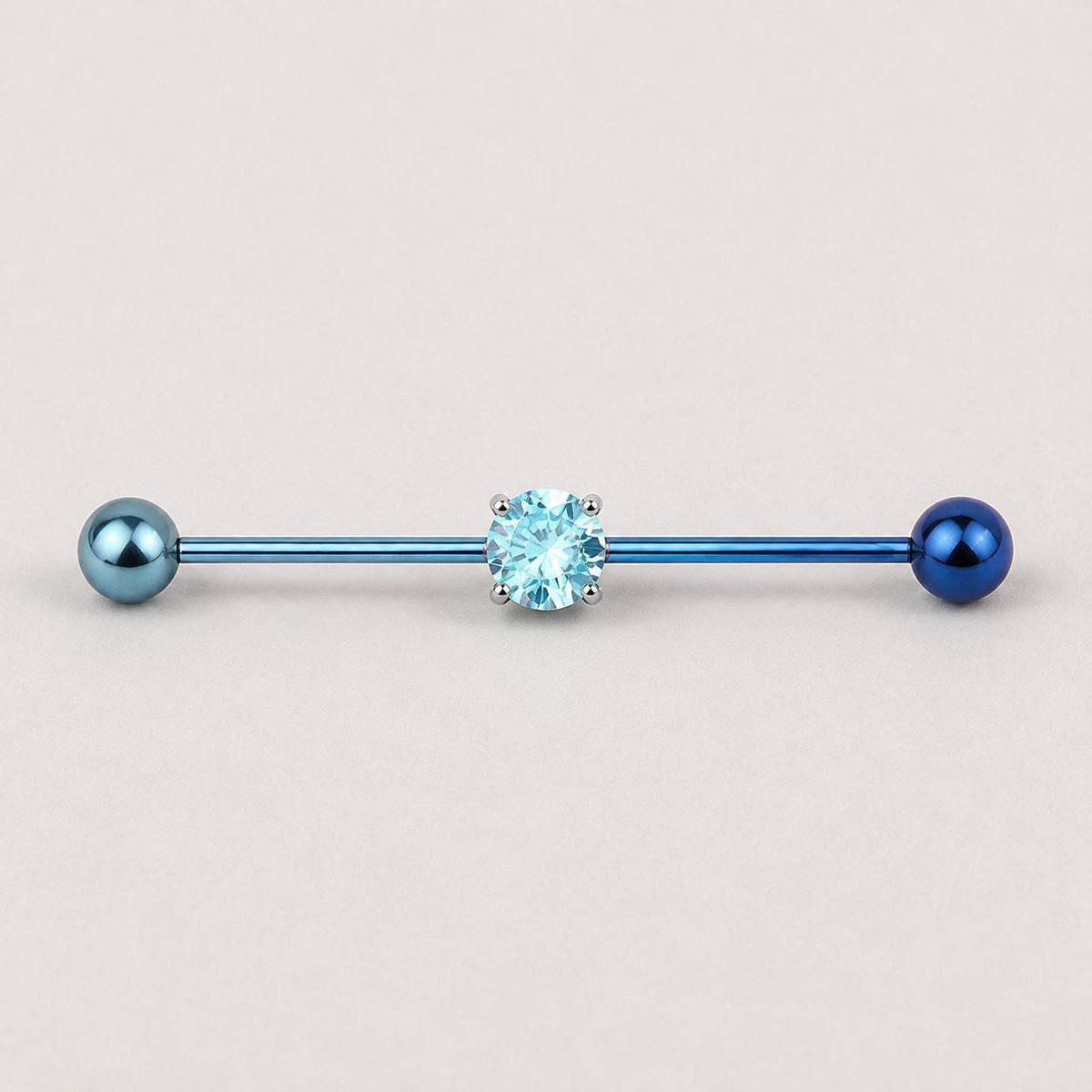 ETSY 4550812342 | IMAGE 6 | Prong-Set CZ Titanium Industrial Barbell