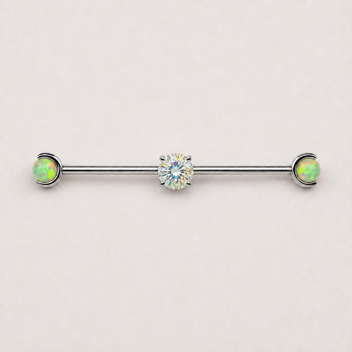 ETSY 4550825854 | IMAGE 10 | Opal Crystal Titanium Industrial Barbell